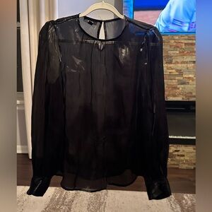 Elegant Black Sheer Blouse